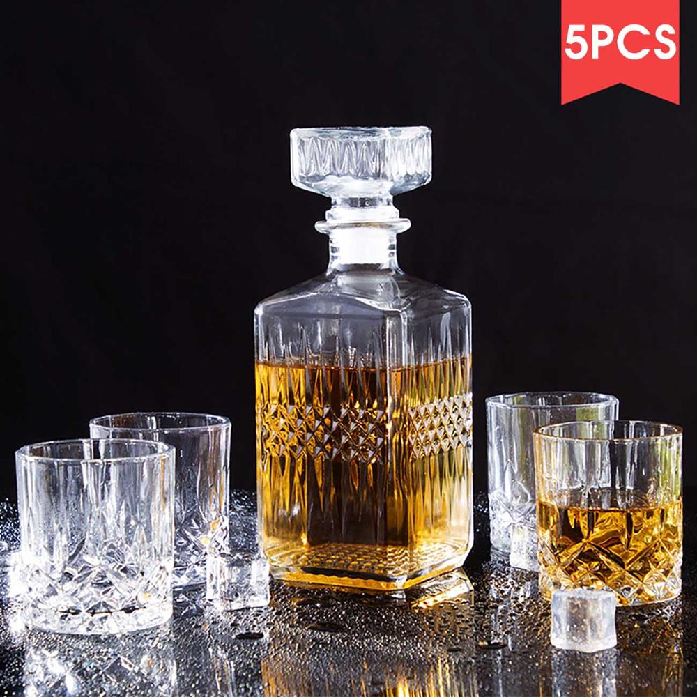 WineWhiskyPlus Classic 5PCS/Set Whisky Glass and Decanter