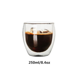 Open image in slideshow, WineWhiskyPlus Double Wall Insulated Glasses Espresso Coffee Mug 80/250/350/450 ML Heat-Resistant
